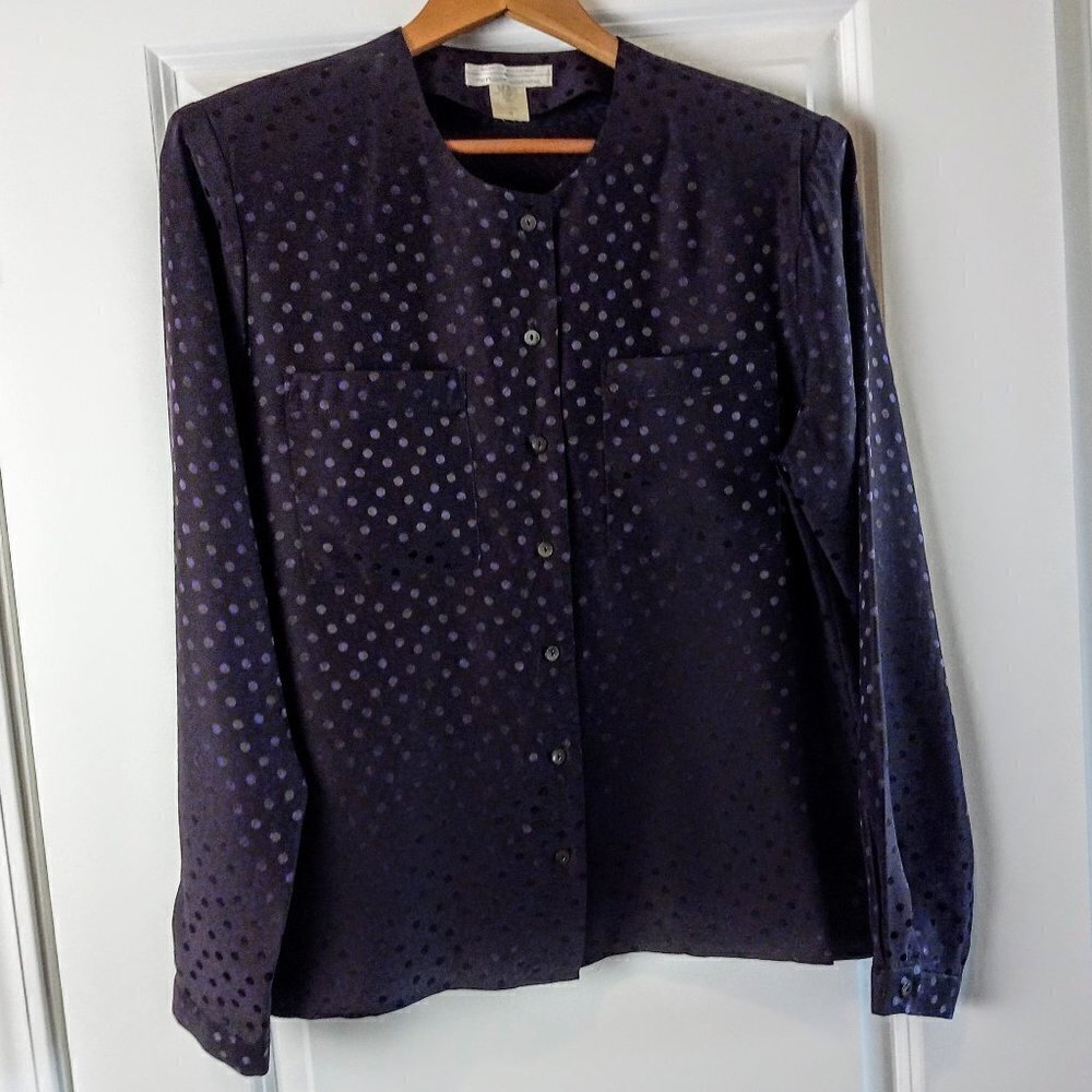 Geoffrey Alexander for Private Agenda Silk Long Sleeve Blouse